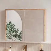 Fontana Basic spiegelkast 80cm met 2 deuren warm eiken
