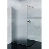 Saniclear Blurred douchewand matglas 70x200cm geborsteld koper profiel
