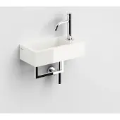 Clou Flush 3 fontein mineraalmarmer 36cm rechts en handdoekhouder wit glans
