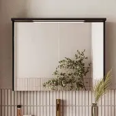 Fontana Grado spiegelkast met verlichting 80cm 2 deuren zwart mat