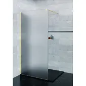 Saniclear Blurred douchewand matglas 120x200cm geborsteld messing profiel