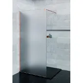 Saniclear Blurred douchewand matglas 110x200cm geborsteld koper profiel
