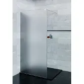 Saniclear Blurred douchewand matglas 90x200cm chroom profiel