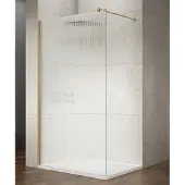 Saniclear Ridge inloopdouche 100x200cm ribbelglas geborsteld messing