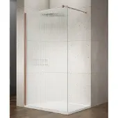 Saniclear Ridge inloopdouche 90x200cm ribbelglas geborsteld koper