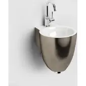 Clou Flush 6 keramische fontein 27cm met kraangat platina/wit glans