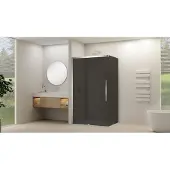 Van Rijn ST09 hoekcabine met rookglas 90x160cm chroom