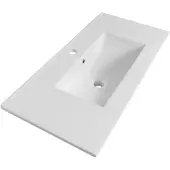 Brauer Frost wastafel ondiep keramiek 80cm met kraangat wit glans