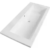 Brauer Solar Slim wastafel mineraalmarmer 100cm zonder kraangat wit glans