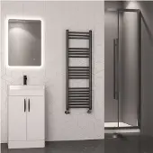 Eastbrook Wendover handdoekradiator 40x120cm 380W gunmetal geborsteld