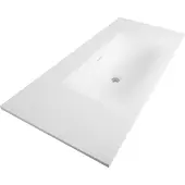 Brauer Glacier wastafel fine stone 100cm zonder kraangat wit mat