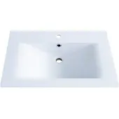Badstuber witte wastafel van mineraalmarmer 70x51cm