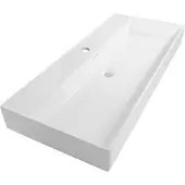 Brauer Lunar wastafel keramiek 100cm met 1 kraangat wit glans