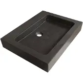 Brauer Lava wastafel natuursteen 60cm zonder kraangat antraciet