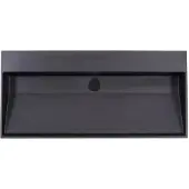 Lambini Designs Arona wastafel quartz 100cm zonder kraangat zwart mat