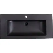 Lambini Designs Lugano wastafel quartz 100cm met kraangat zwart mat