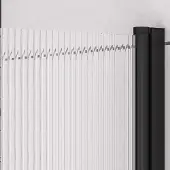 Eastbrook Fluted badwand met ribbelglas 80x140cm rechts zwart mat