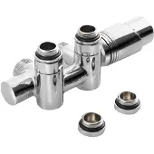 Bruckner Wicher Combi radiator aansluitset midden onder chroom