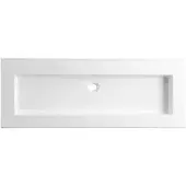Lambini Designs Pavia wastafel keramiek 120cm enkel zonder kraangaten wit glans