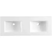 Lambini Designs Pavia wastafel keramiek 120cm dubbel zonder kraangaten wit glans