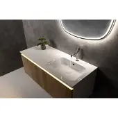 Sapho Areca wastafel met kraangat rechts 120cm wit glans