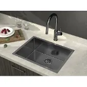 Sapho Zenith spoelbak roestvrij staal 60x45cm antraciet mat