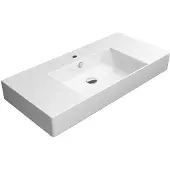 Sapho Kube X wastafel keramiek met plateau 100x47cm wit