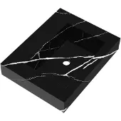 Brauer Coral wastafel marmerlook 60cm zonder kraangat nero marquina
