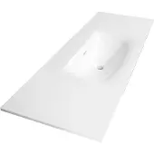 Brauer Glacier wastafel fine stone 120cm zonder kraangat wit glans