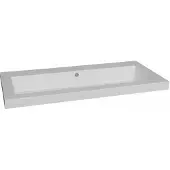Lambini Designs Como wastafel mineraalmarmer 100cm met 2 kraangaten wit glans