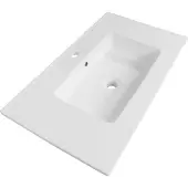 Brauer Starfall wastafel keramiek 80cm met kraangat wit glans