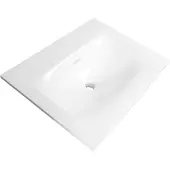 Brauer Glacier wastafel fine stone 60cm zonder kraangat wit glans