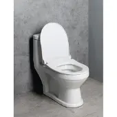 Aqualine Petit staand kinder toilet met toiletzitting wit