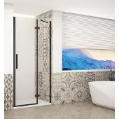 Gelco Trinity douchedeur 90cm rechts met helder glas zwart mat
