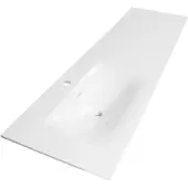 Brauer Glacier wastafel fine stone 160cm links met kraangat wit glans