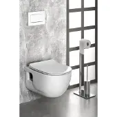 Sapho Brilla randloos toilet met zitting 36.5x53cm wit