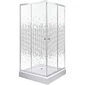 Kerra Pixel douchecabine vierkant 90x90cm chroom met douchebak