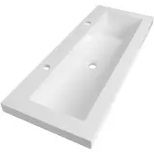 Brauer Spring wastafel mineraalmarmer 100cm met 2 kraangaten wit glans