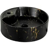 Kerra KR 138 keramische waskom 46cm zwart/goud
