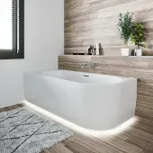 Riho Desire half vrijstaand bad links 184x84cm wit mat met LED strip