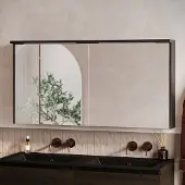 Fontana Grado spiegelkast met verlichting 117cm 2 deuren kasteel bruin