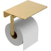 Mueller Hilton toiletrolhouder met planchet geborsteld messing