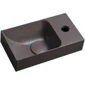 Sapho Piccolino fontein beton kraangat rechts 31x17cm donkerbruin