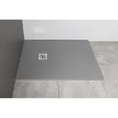 Gelco Mitia rechthoekige douchebak stone-look 140x100cm grijs