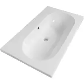Brauer Moon wastafel keramiek 80cm zonder kraangat wit glans