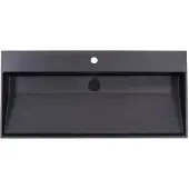 Lambini Designs Arona wastafel quartz 100cm met kraangat zwart mat