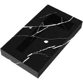Brauer Coral wastafel marmerlook 80cm met kraangat nero marquina