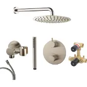 Mueller Round inbouw regendouche rond met 30cm hoofddouche en muurarm 40cm RVS