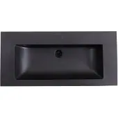 Lambini Designs Lugano wastafel quartz 100cm zonder kraangat zwart mat