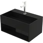 SaniGoods Kenzo wastafel met open vak 50x32x25cm zwart mat